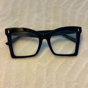 Bold Black Oversized Square Glasses